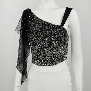 New! W tags! ALICE + OLIVIA Top Beaded & Sequin Accents, Size: XS | US 2